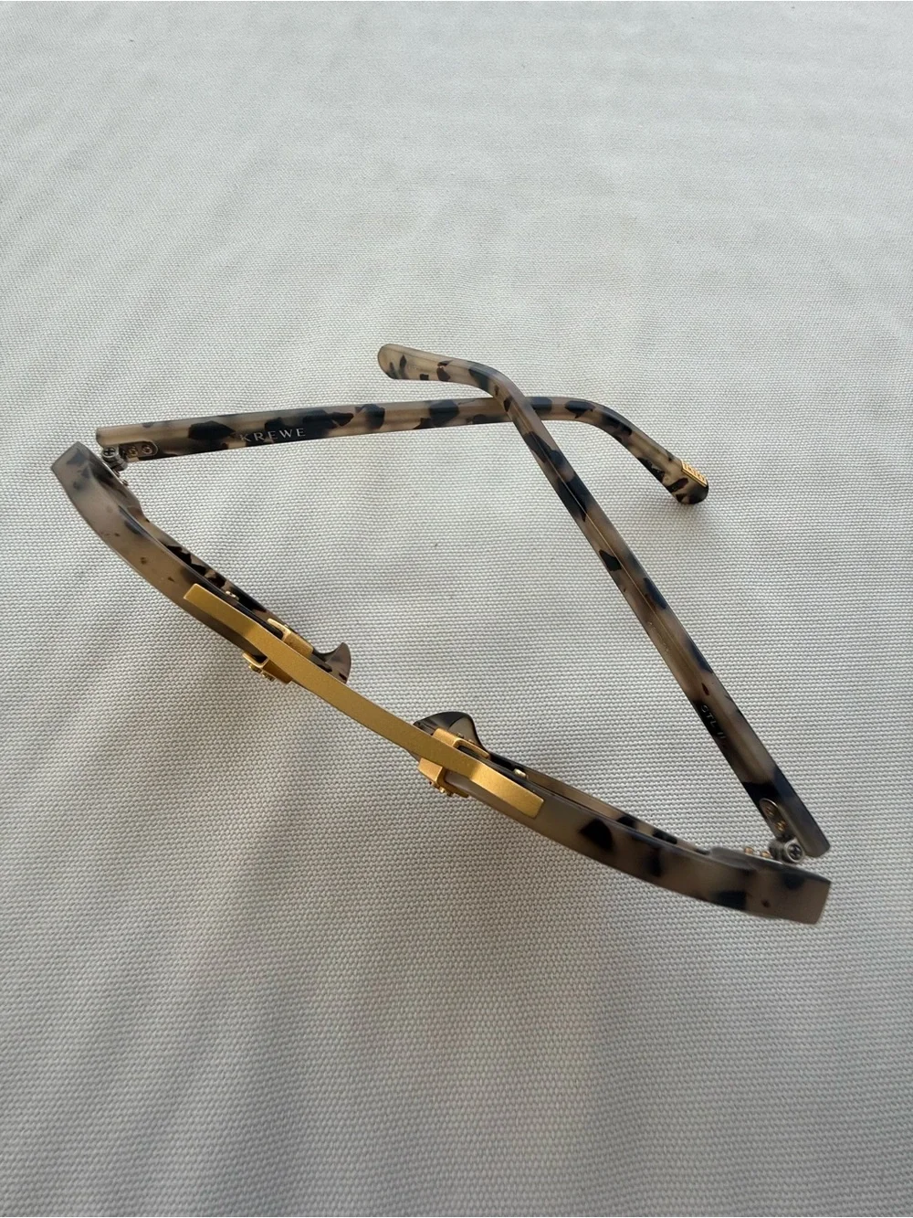 KREWE Round Tortoise and Gold Metal Sunglasses with Brown Lenses